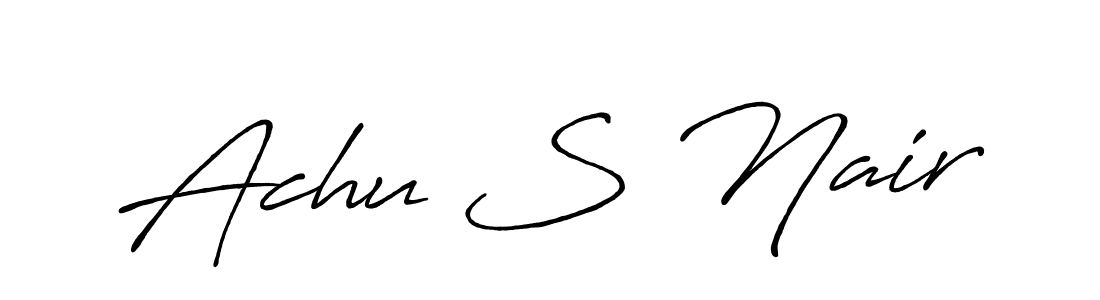 Also we have Achu S Nair name is the best signature style. Create professional handwritten signature collection using Antro_Vectra_Bolder autograph style. Achu S Nair signature style 7 images and pictures png
