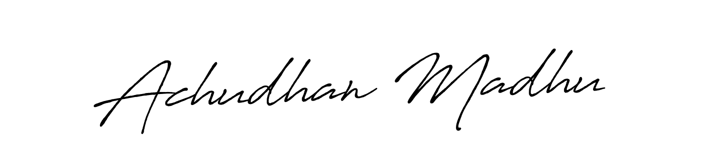 Use a signature maker to create a handwritten signature online. With this signature software, you can design (Antro_Vectra_Bolder) your own signature for name Achudhan Madhu. Achudhan Madhu signature style 7 images and pictures png