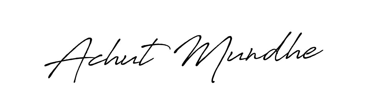 Here are the top 10 professional signature styles for the name Achut Mundhe. These are the best autograph styles you can use for your name. Achut Mundhe signature style 7 images and pictures png