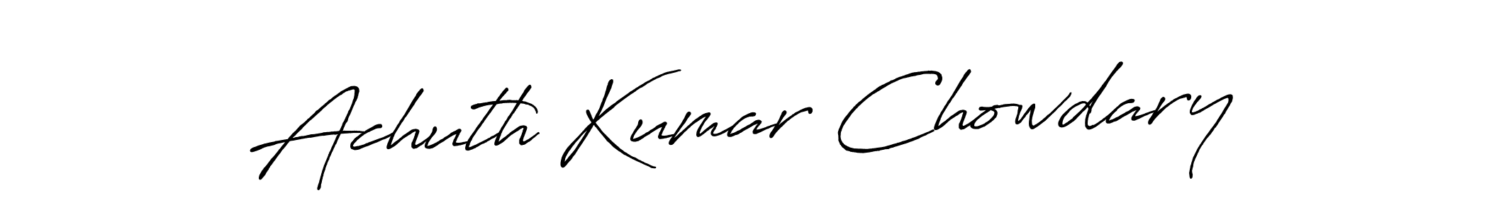 Create a beautiful signature design for name Achuth Kumar Chowdary. With this signature (Antro_Vectra_Bolder) fonts, you can make a handwritten signature for free. Achuth Kumar Chowdary signature style 7 images and pictures png