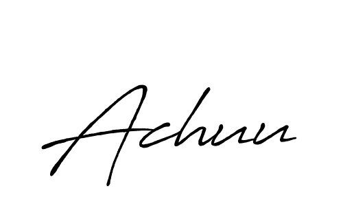 Create a beautiful signature design for name Achuu. With this signature (Antro_Vectra_Bolder) fonts, you can make a handwritten signature for free. Achuu signature style 7 images and pictures png