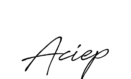 How to make Aciep name signature. Use Antro_Vectra_Bolder style for creating short signs online. This is the latest handwritten sign. Aciep signature style 7 images and pictures png