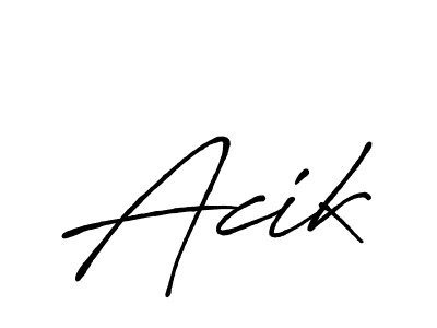 Use a signature maker to create a handwritten signature online. With this signature software, you can design (Antro_Vectra_Bolder) your own signature for name Acik. Acik signature style 7 images and pictures png