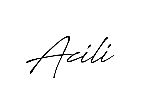 You should practise on your own different ways (Antro_Vectra_Bolder) to write your name (Acili) in signature. don't let someone else do it for you. Acili signature style 7 images and pictures png