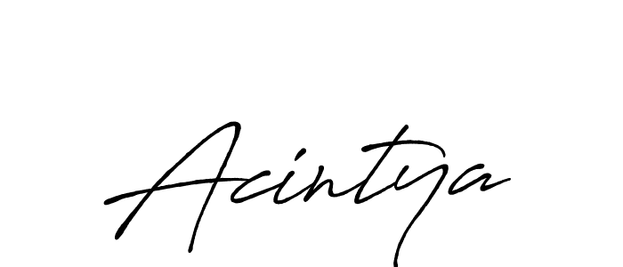 Use a signature maker to create a handwritten signature online. With this signature software, you can design (Antro_Vectra_Bolder) your own signature for name Acintya. Acintya signature style 7 images and pictures png