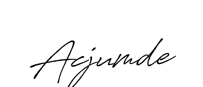 How to make Acjumde name signature. Use Antro_Vectra_Bolder style for creating short signs online. This is the latest handwritten sign. Acjumde signature style 7 images and pictures png