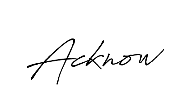 Use a signature maker to create a handwritten signature online. With this signature software, you can design (Antro_Vectra_Bolder) your own signature for name Acknow. Acknow signature style 7 images and pictures png