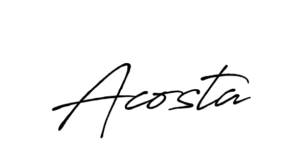 Use a signature maker to create a handwritten signature online. With this signature software, you can design (Antro_Vectra_Bolder) your own signature for name Acosta. Acosta signature style 7 images and pictures png