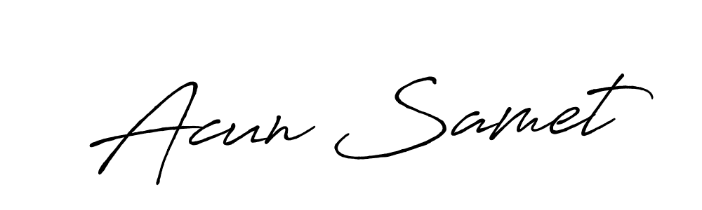 if you are searching for the best signature style for your name Acun Samet. so please give up your signature search. here we have designed multiple signature styles  using Antro_Vectra_Bolder. Acun Samet signature style 7 images and pictures png
