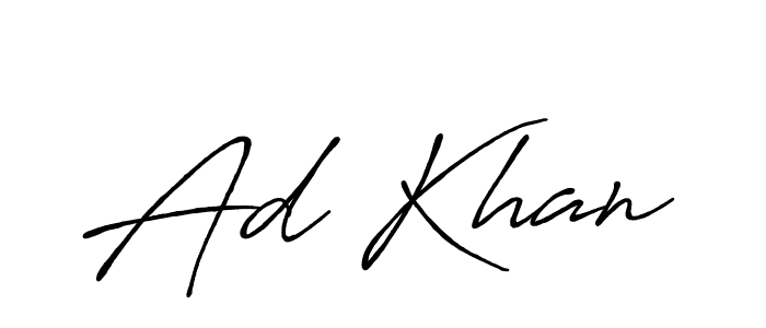 How to make Ad Khan name signature. Use Antro_Vectra_Bolder style for creating short signs online. This is the latest handwritten sign. Ad Khan signature style 7 images and pictures png