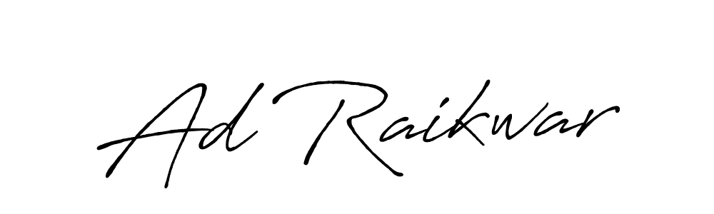 How to make Ad Raikwar name signature. Use Antro_Vectra_Bolder style for creating short signs online. This is the latest handwritten sign. Ad Raikwar signature style 7 images and pictures png
