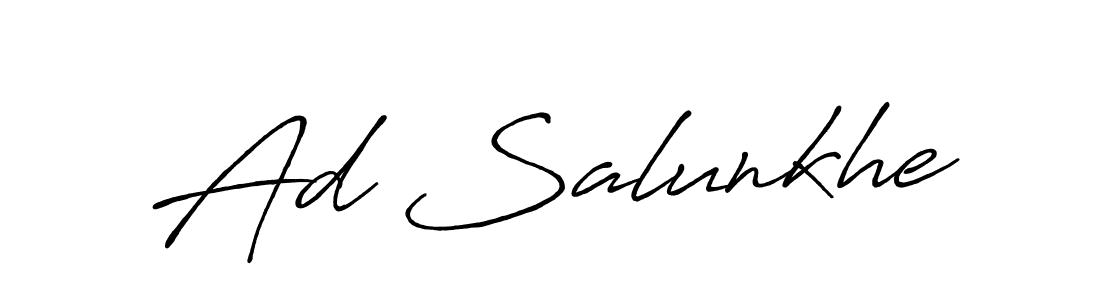 Create a beautiful signature design for name Ad Salunkhe. With this signature (Antro_Vectra_Bolder) fonts, you can make a handwritten signature for free. Ad Salunkhe signature style 7 images and pictures png