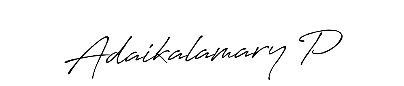 It looks lik you need a new signature style for name Adaikalamary P. Design unique handwritten (Antro_Vectra_Bolder) signature with our free signature maker in just a few clicks. Adaikalamary P signature style 7 images and pictures png