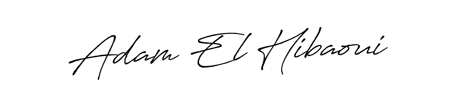 How to make Adam El Hibaoui name signature. Use Antro_Vectra_Bolder style for creating short signs online. This is the latest handwritten sign. Adam El Hibaoui signature style 7 images and pictures png