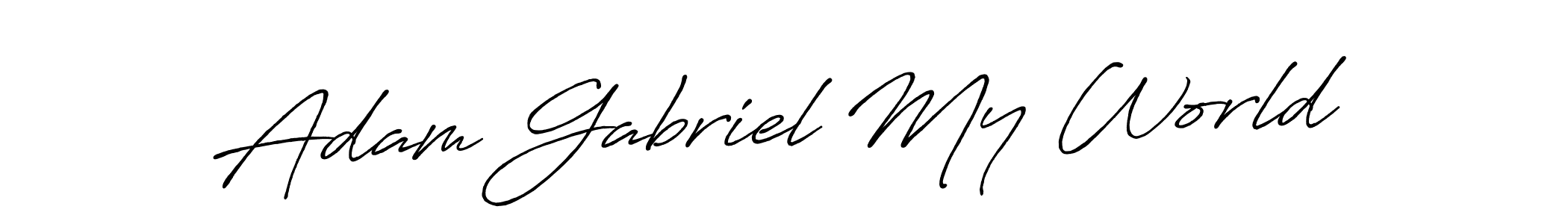 Make a beautiful signature design for name Adam Gabriel My World. With this signature (Antro_Vectra_Bolder) style, you can create a handwritten signature for free. Adam Gabriel My World signature style 7 images and pictures png