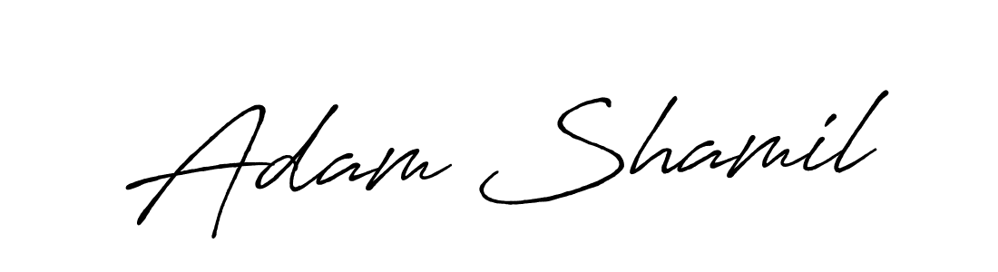 How to make Adam Shamil name signature. Use Antro_Vectra_Bolder style for creating short signs online. This is the latest handwritten sign. Adam Shamil signature style 7 images and pictures png