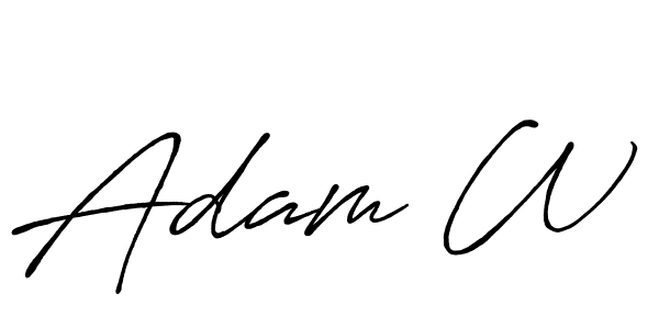 Make a beautiful signature design for name Adam W. With this signature (Antro_Vectra_Bolder) style, you can create a handwritten signature for free. Adam W signature style 7 images and pictures png