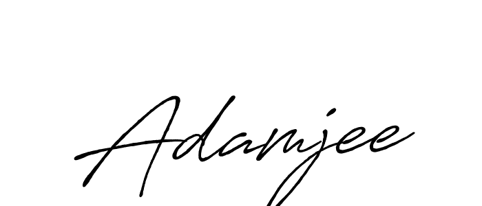 Make a beautiful signature design for name Adamjee. With this signature (Antro_Vectra_Bolder) style, you can create a handwritten signature for free. Adamjee signature style 7 images and pictures png