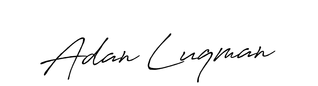 Make a beautiful signature design for name Adan Luqman. With this signature (Antro_Vectra_Bolder) style, you can create a handwritten signature for free. Adan Luqman signature style 7 images and pictures png