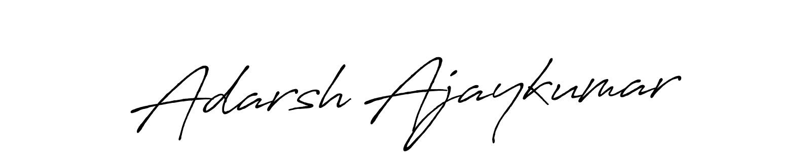 Make a beautiful signature design for name Adarsh Ajaykumar. With this signature (Antro_Vectra_Bolder) style, you can create a handwritten signature for free. Adarsh Ajaykumar signature style 7 images and pictures png
