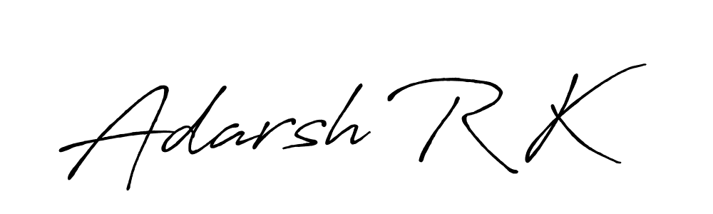 How to make Adarsh R K name signature. Use Antro_Vectra_Bolder style for creating short signs online. This is the latest handwritten sign. Adarsh R K signature style 7 images and pictures png