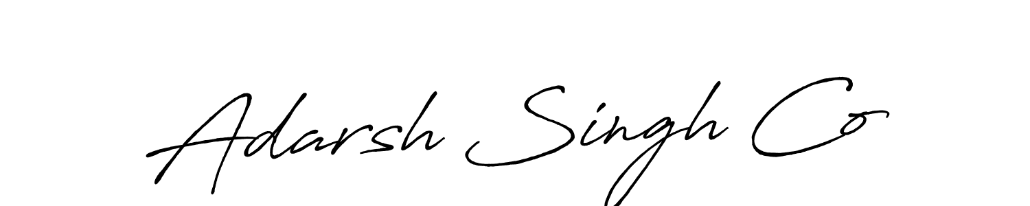 How to make Adarsh Singh Co name signature. Use Antro_Vectra_Bolder style for creating short signs online. This is the latest handwritten sign. Adarsh Singh Co signature style 7 images and pictures png