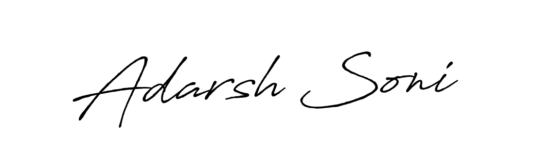 Make a beautiful signature design for name Adarsh Soni. With this signature (Antro_Vectra_Bolder) style, you can create a handwritten signature for free. Adarsh Soni signature style 7 images and pictures png