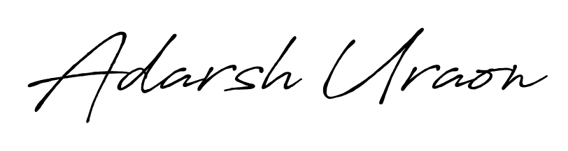 Also You can easily find your signature by using the search form. We will create Adarsh Uraon name handwritten signature images for you free of cost using Antro_Vectra_Bolder sign style. Adarsh Uraon signature style 7 images and pictures png