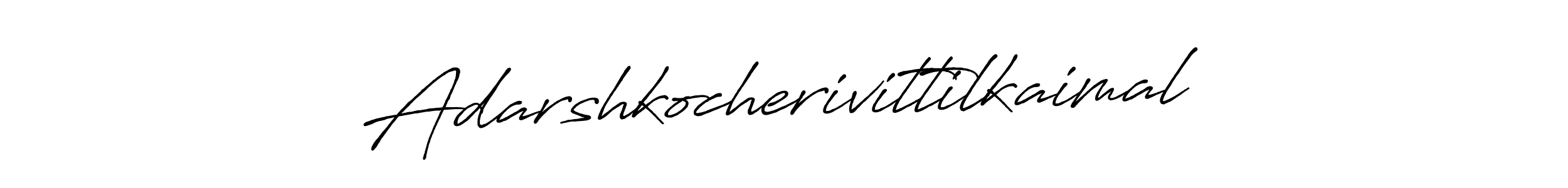 Create a beautiful signature design for name Adarshkocherivittilkaimal. With this signature (Antro_Vectra_Bolder) fonts, you can make a handwritten signature for free. Adarshkocherivittilkaimal signature style 7 images and pictures png