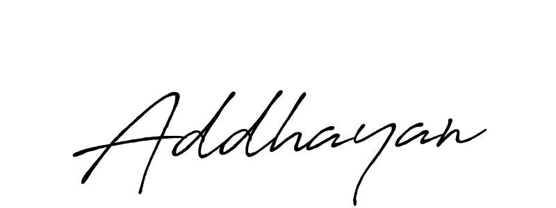 Make a beautiful signature design for name Addhayan. With this signature (Antro_Vectra_Bolder) style, you can create a handwritten signature for free. Addhayan signature style 7 images and pictures png