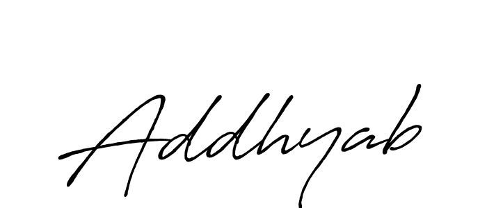 Create a beautiful signature design for name Addhyab. With this signature (Antro_Vectra_Bolder) fonts, you can make a handwritten signature for free. Addhyab signature style 7 images and pictures png