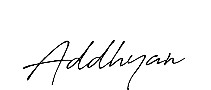 Make a beautiful signature design for name Addhyan. With this signature (Antro_Vectra_Bolder) style, you can create a handwritten signature for free. Addhyan signature style 7 images and pictures png