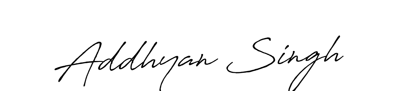 How to make Addhyan Singh name signature. Use Antro_Vectra_Bolder style for creating short signs online. This is the latest handwritten sign. Addhyan Singh signature style 7 images and pictures png