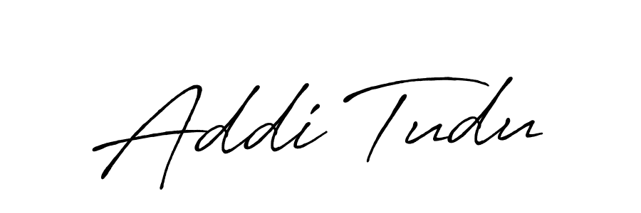 How to make Addi Tudu name signature. Use Antro_Vectra_Bolder style for creating short signs online. This is the latest handwritten sign. Addi Tudu signature style 7 images and pictures png