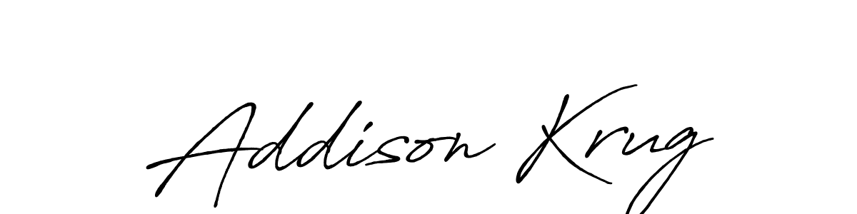 Create a beautiful signature design for name Addison Krug. With this signature (Antro_Vectra_Bolder) fonts, you can make a handwritten signature for free. Addison Krug signature style 7 images and pictures png