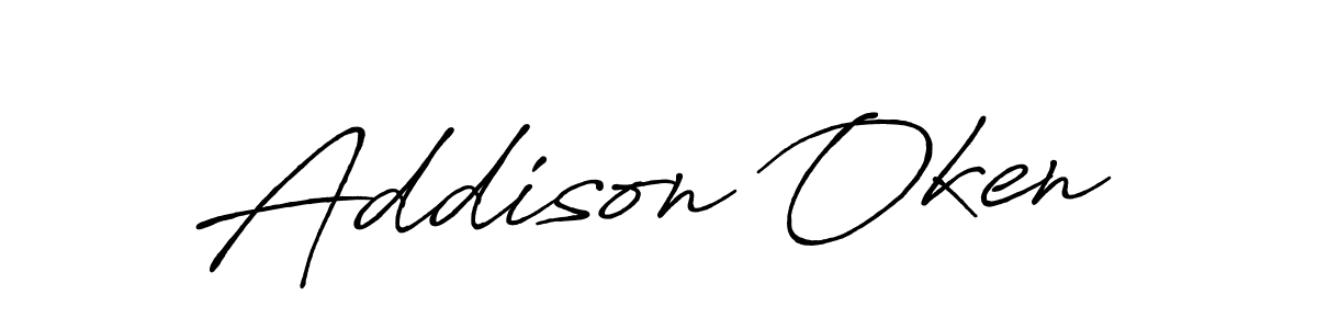 How to make Addison Oken signature? Antro_Vectra_Bolder is a professional autograph style. Create handwritten signature for Addison Oken name. Addison Oken signature style 7 images and pictures png