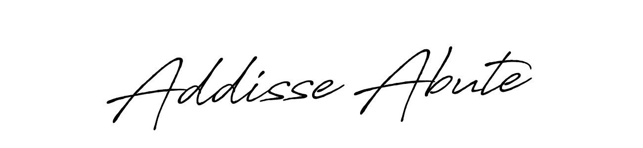 The best way (Antro_Vectra_Bolder) to make a short signature is to pick only two or three words in your name. The name Addisse Abute include a total of six letters. For converting this name. Addisse Abute signature style 7 images and pictures png