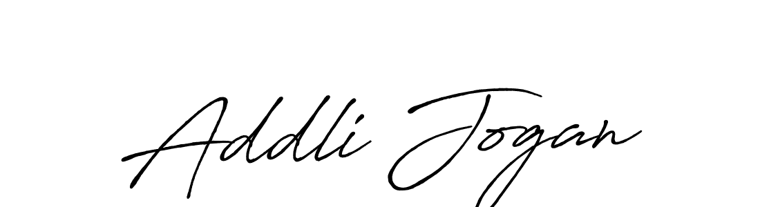 Create a beautiful signature design for name Addli Jogan. With this signature (Antro_Vectra_Bolder) fonts, you can make a handwritten signature for free. Addli Jogan signature style 7 images and pictures png