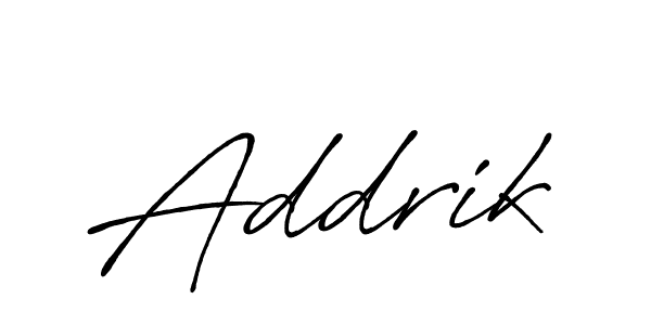 Addrik stylish signature style. Best Handwritten Sign (Antro_Vectra_Bolder) for my name. Handwritten Signature Collection Ideas for my name Addrik. Addrik signature style 7 images and pictures png