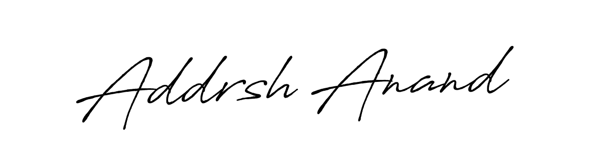 Create a beautiful signature design for name Addrsh Anand. With this signature (Antro_Vectra_Bolder) fonts, you can make a handwritten signature for free. Addrsh Anand signature style 7 images and pictures png