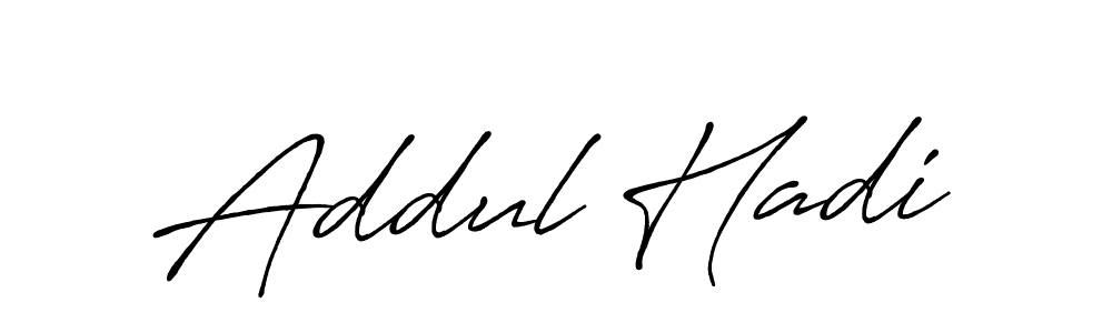 Use a signature maker to create a handwritten signature online. With this signature software, you can design (Antro_Vectra_Bolder) your own signature for name Addul Hadi. Addul Hadi signature style 7 images and pictures png