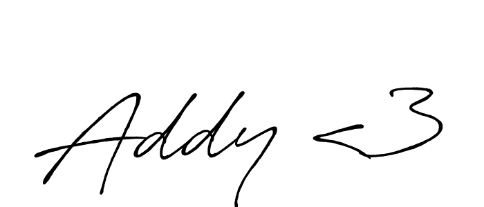 Design your own signature with our free online signature maker. With this signature software, you can create a handwritten (Antro_Vectra_Bolder) signature for name Addy <3. Addy <3 signature style 7 images and pictures png