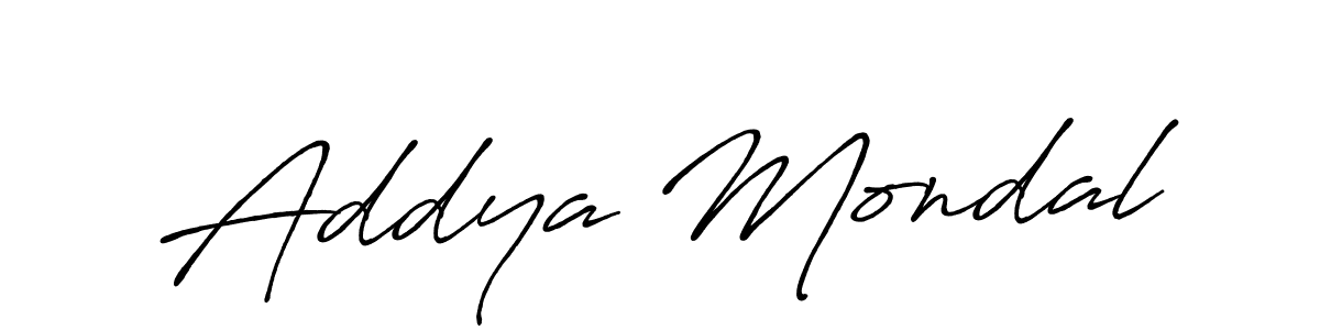 Addya Mondal stylish signature style. Best Handwritten Sign (Antro_Vectra_Bolder) for my name. Handwritten Signature Collection Ideas for my name Addya Mondal. Addya Mondal signature style 7 images and pictures png