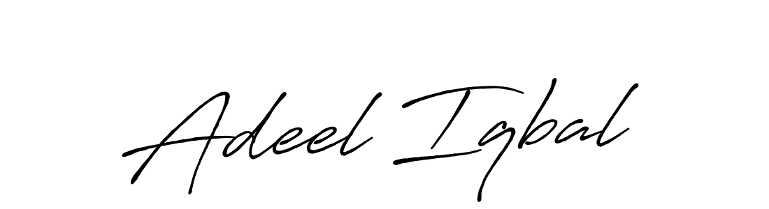 Create a beautiful signature design for name Adeel Iqbal. With this signature (Antro_Vectra_Bolder) fonts, you can make a handwritten signature for free. Adeel Iqbal signature style 7 images and pictures png