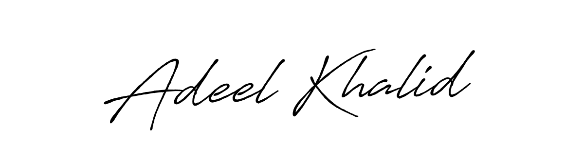 Create a beautiful signature design for name Adeel Khalid. With this signature (Antro_Vectra_Bolder) fonts, you can make a handwritten signature for free. Adeel Khalid signature style 7 images and pictures png