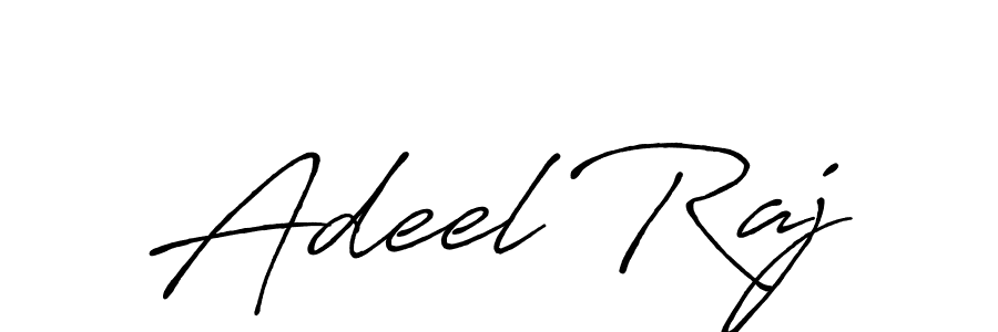 How to make Adeel Raj name signature. Use Antro_Vectra_Bolder style for creating short signs online. This is the latest handwritten sign. Adeel Raj signature style 7 images and pictures png