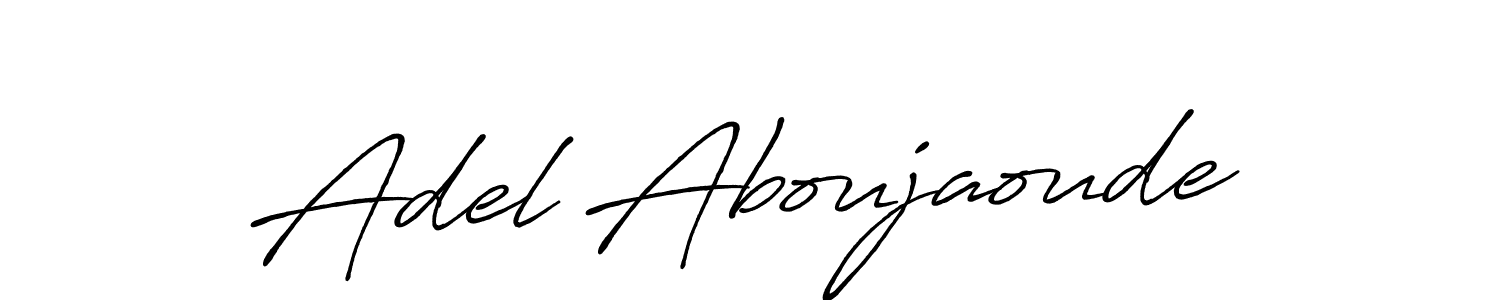 Create a beautiful signature design for name Adel Aboujaoude. With this signature (Antro_Vectra_Bolder) fonts, you can make a handwritten signature for free. Adel Aboujaoude signature style 7 images and pictures png