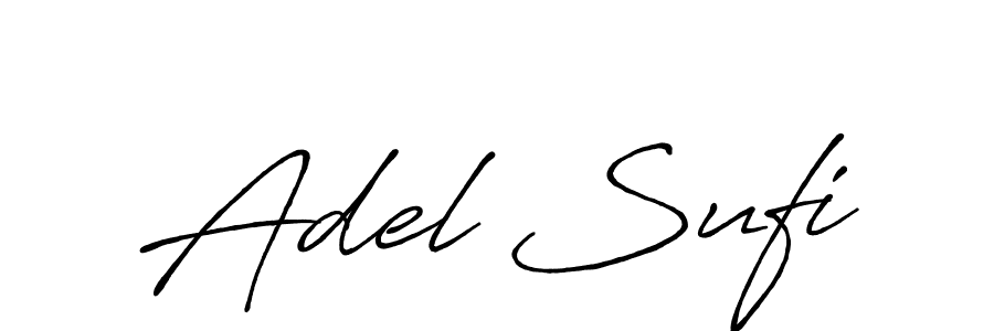 Use a signature maker to create a handwritten signature online. With this signature software, you can design (Antro_Vectra_Bolder) your own signature for name Adel Sufi. Adel Sufi signature style 7 images and pictures png