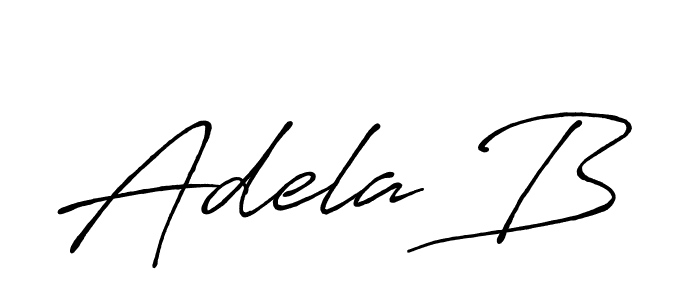 How to make Adela B name signature. Use Antro_Vectra_Bolder style for creating short signs online. This is the latest handwritten sign. Adela B signature style 7 images and pictures png