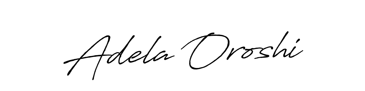 Make a beautiful signature design for name Adela Oroshi. With this signature (Antro_Vectra_Bolder) style, you can create a handwritten signature for free. Adela Oroshi signature style 7 images and pictures png